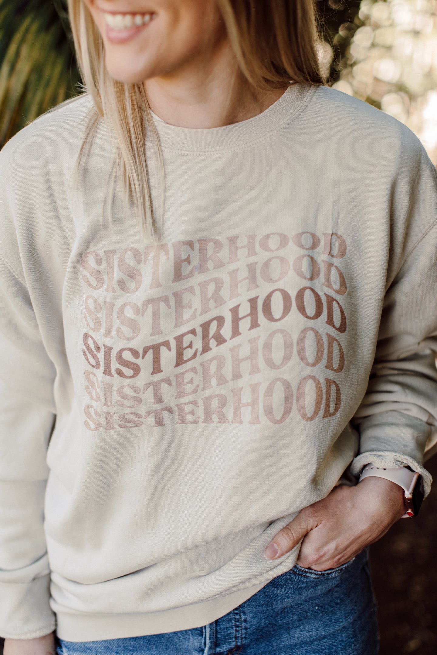 Sisterhood Pigment Ivory Independent Trading Co. Sweatshirt